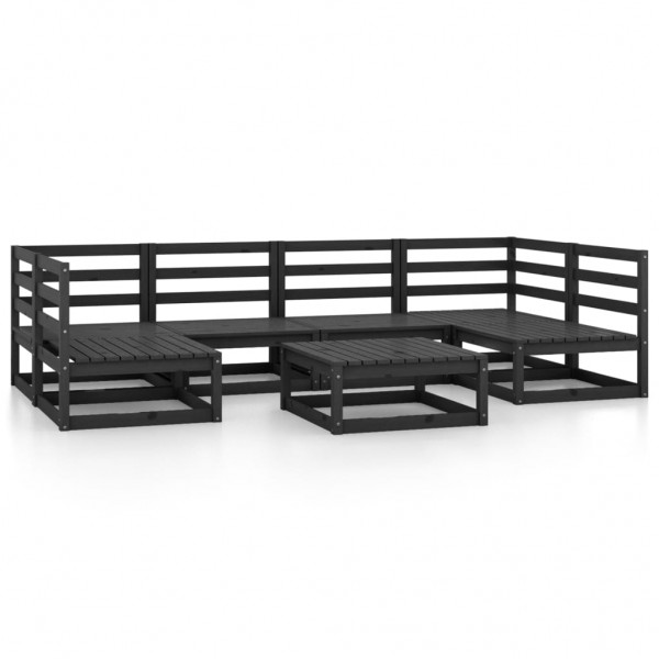 Juego de muebles de jardín 7 piezas madera maciza de pino