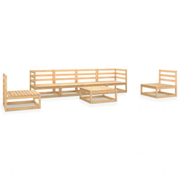 Juego de muebles de jardín 7 piezas madera pino maciza