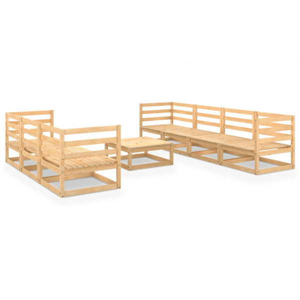 Juego de muebles de jardín 8 piezas madera maciza de pino