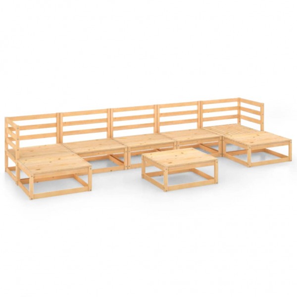 Juego de muebles de jardín 8 piezas madera maciza pino