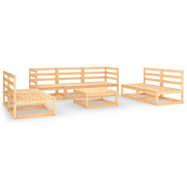 Juego de muebles de jardín 8 piezas madera pino maciza