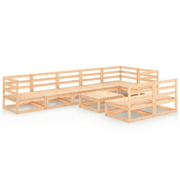Juego de muebles de jardín 9 piezas madera pino maciza