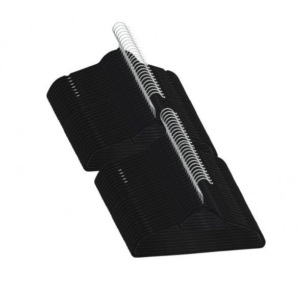 Juego de perchas ropa 50 uds antideslizantes terciopelo negro