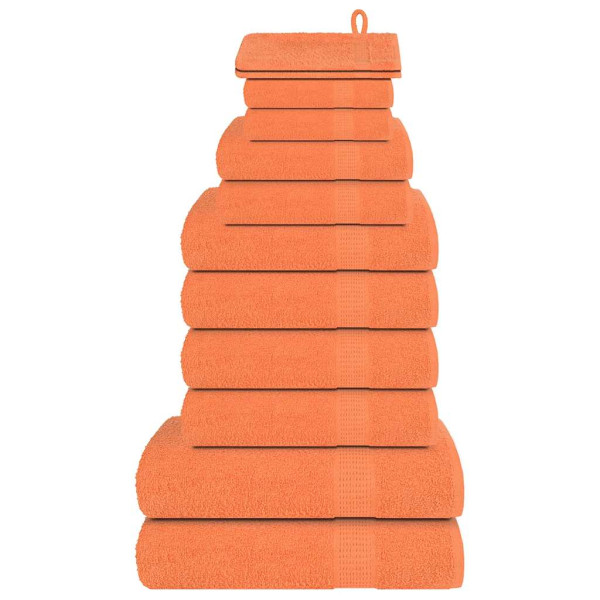 Juego de toallas 12 piezas 100% algodón naranja 360 gsm