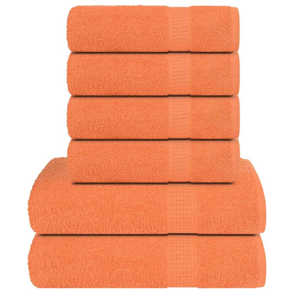 Juego de toallas 6 piezas 100% algodón naranja 360 gsm