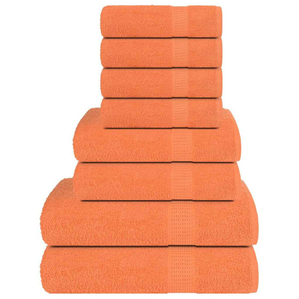 Juego de toallas 8 piezas 100% algodón naranja 360 gsm