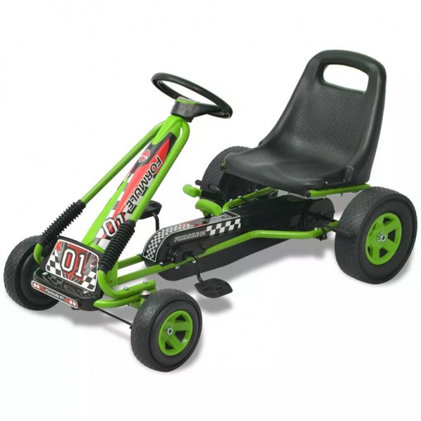 Kart con pedales asiento ajustable verde