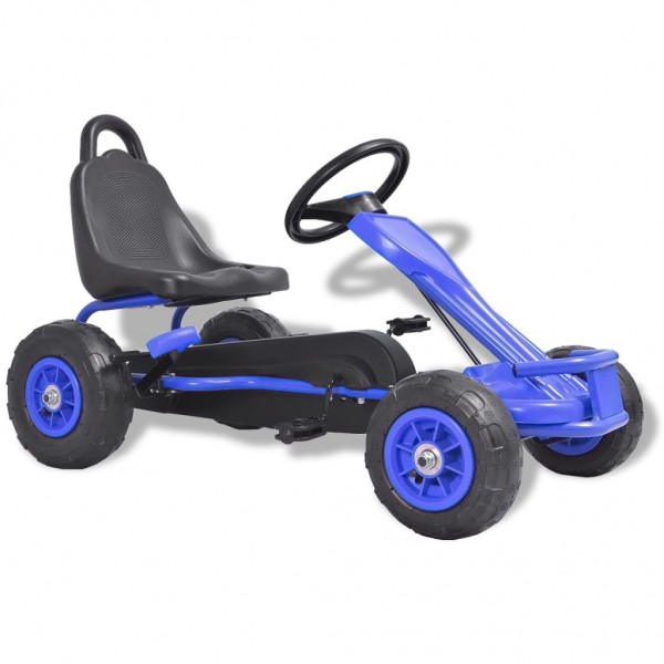 Kart de pedales con neumáticos azul