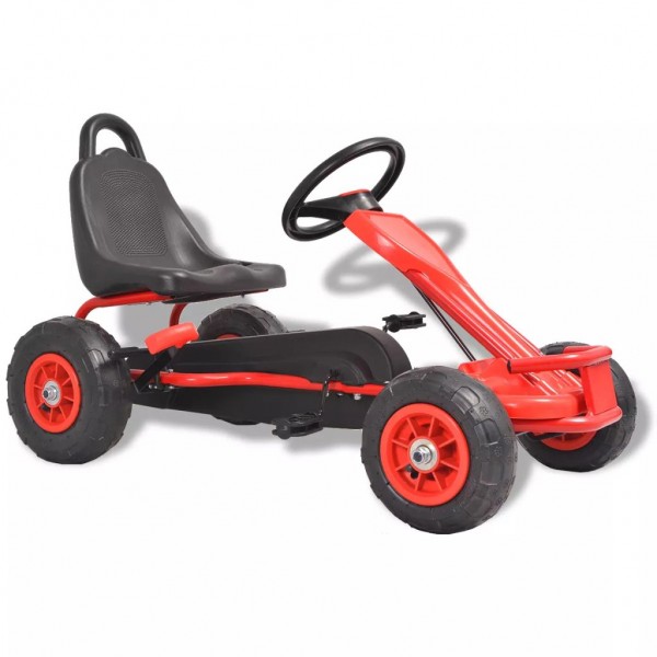 Kart de pedales con neumáticos rojo