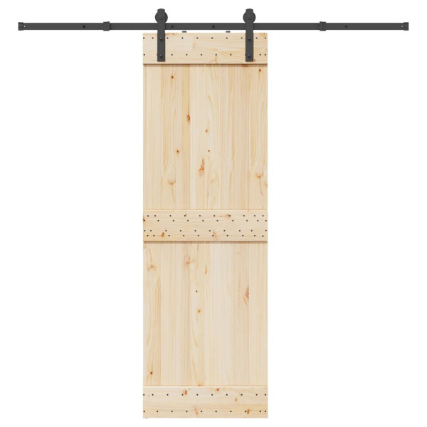 Kit de herrajes para puertas correderas acero negro 213.5 cm