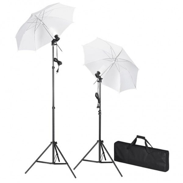 Kit de iluminación de estudio con trípodes y sombrillas