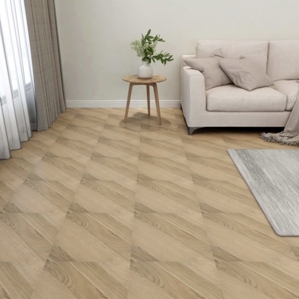 Lamas de suelo autoadhesivas 55 uds PVC 5.11 m² marrón rayas