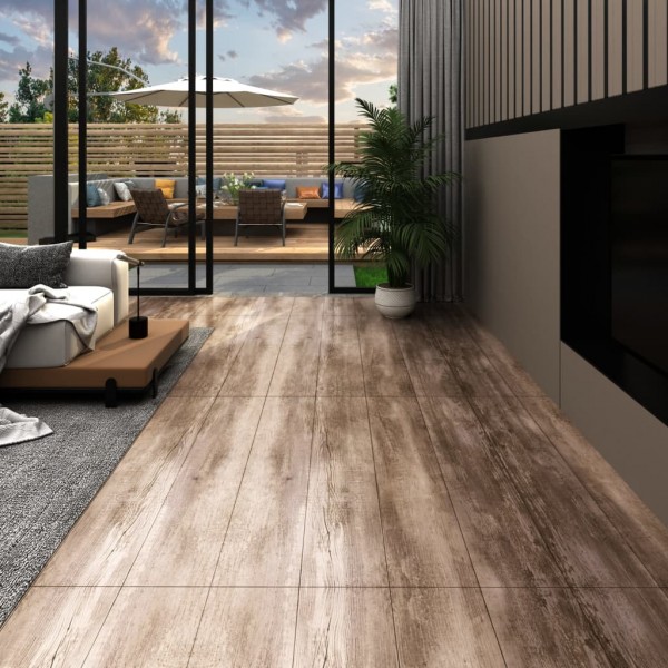 Lamas de suelo no autoadhesivas PVC madera deslavada 5.26 m²