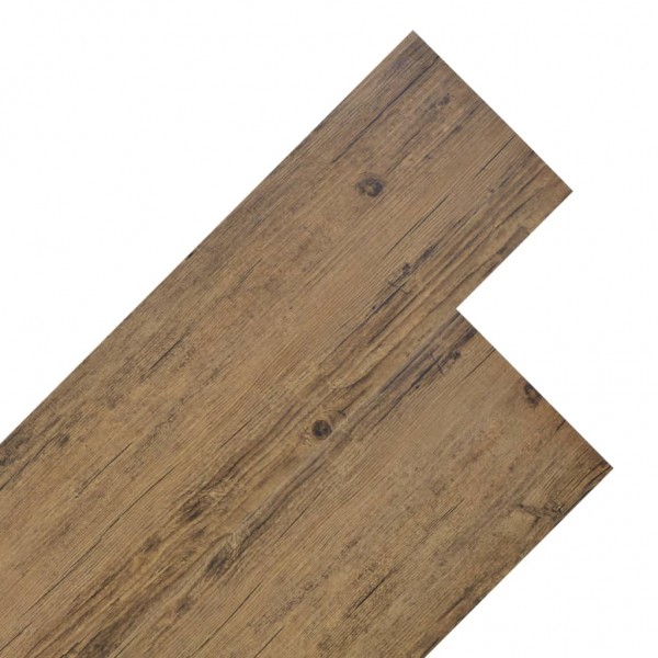 Lamas de suelo no autoadhesivas PVC marrón nogal 5.26 m² 2 mm