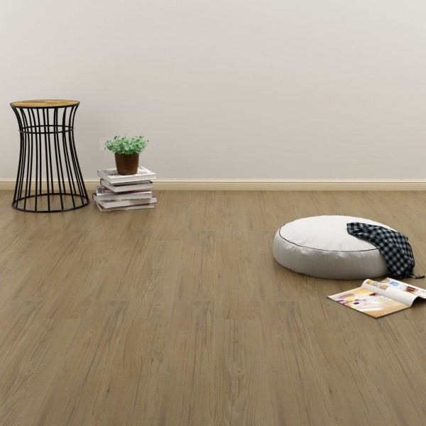Lamas de suelo PVC autoadhesivas 4.46 m² 3 mm marrón natural
