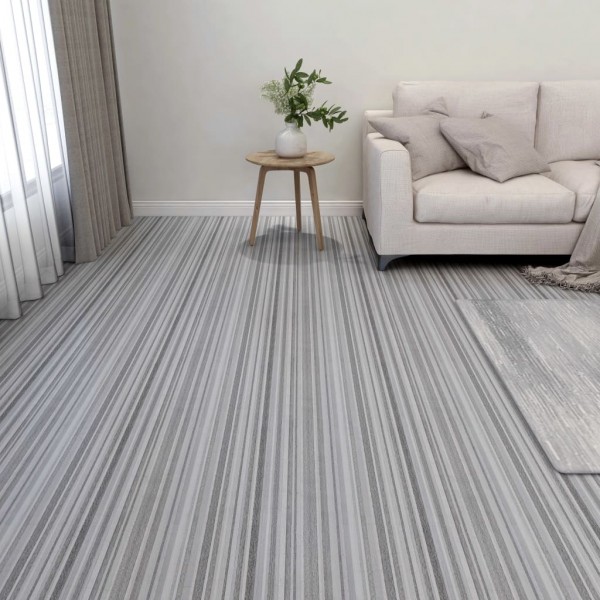 Lamas para suelo autoadhesivas 55 piezas PVC 5.11 m² gris claro