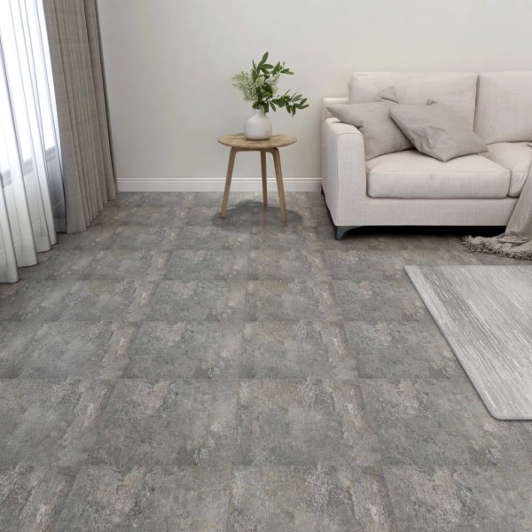 Lamas para suelo autoadhesivas 55 piezas PVC 5.11 m² gris