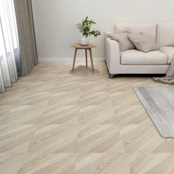 Lamas para suelo autoadhesivas 55 uds PVC 5.11 m² beige rayas