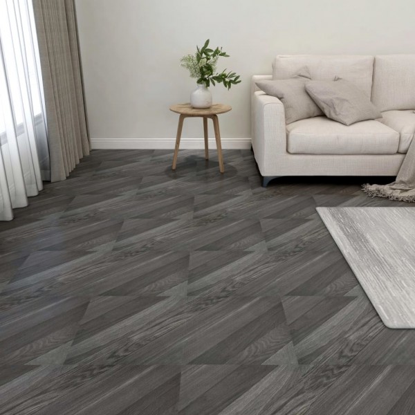 Lamas para suelo autoadhesivas 55 uds PVC 5.11 m² gris rayas