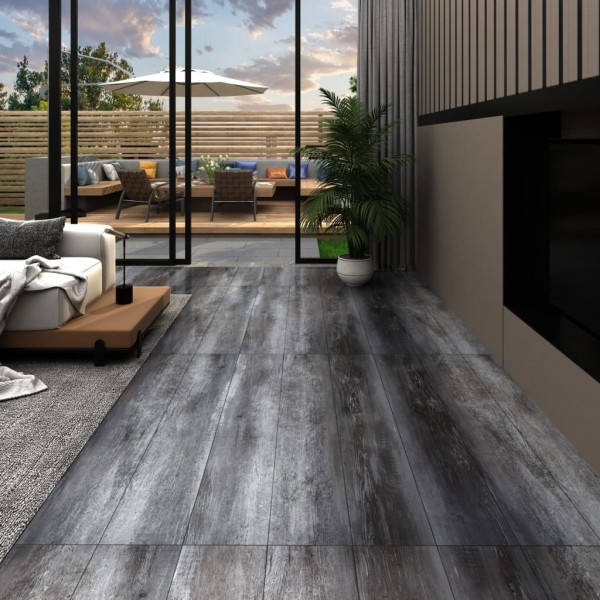 Lamas para suelo de PVC autoadhesivas gris brillante 4.46m² 3mm