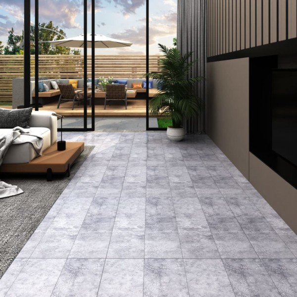 Lamas para suelo de PVC autoadhesivas gris cemento 4.46 m² 3 mm