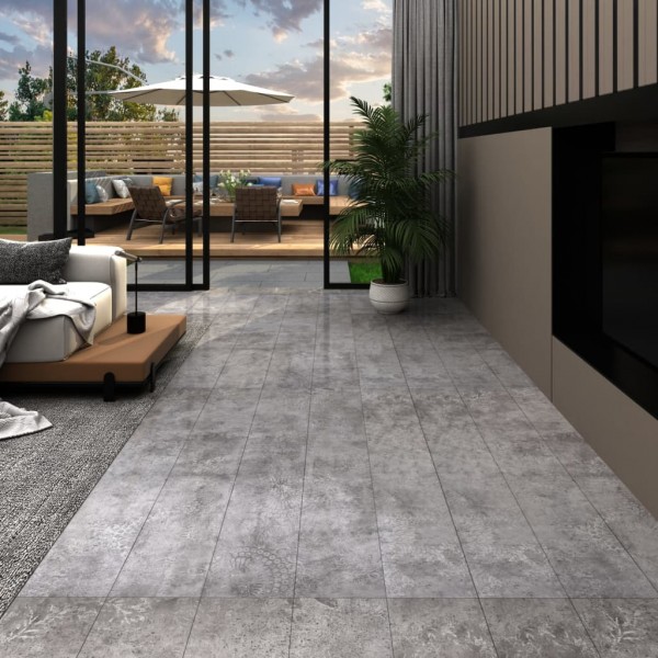 Lamas para suelo de PVC autoadhesivas gris hormigón 5.02 m² 2mm