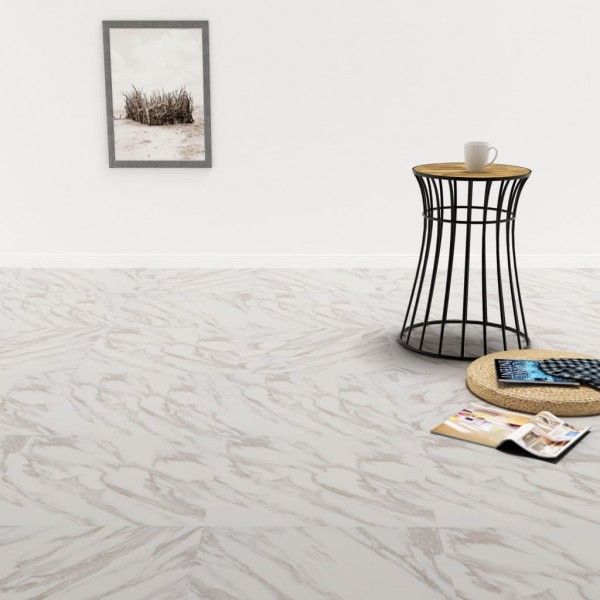 Lamas para suelo de PVC autoadhesivas mármol blanco 5.11 m²