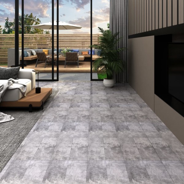 Lamas para suelo de PVC autoadhesivas marrón cemento 5.02m² 2mm