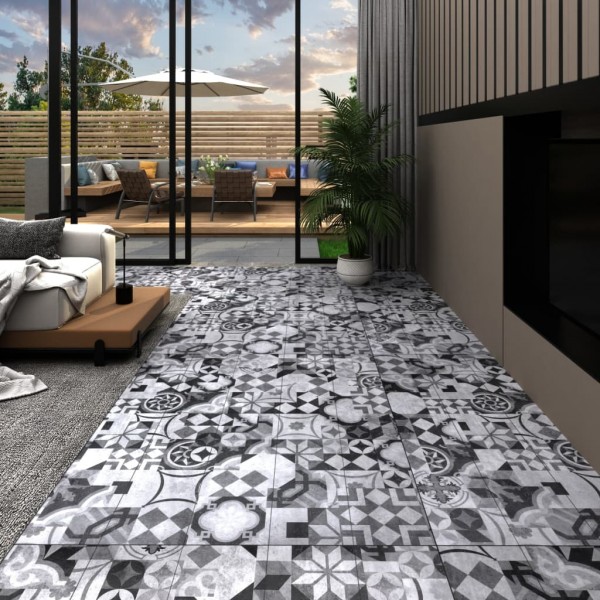 Lamas para suelo no autoadhesivas PVC estampado gris 5.26m² 2mm