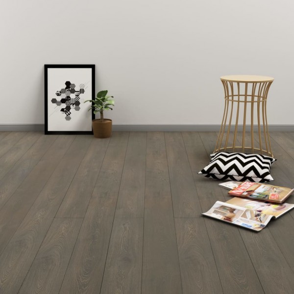 Lamas para suelo PVC autoadhesivas 4.46 m² 3 mm gris y marrón