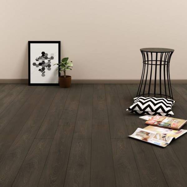 Lamas para suelo PVC autoadhesivas 4.46 m² 3 mm marrón oscuro