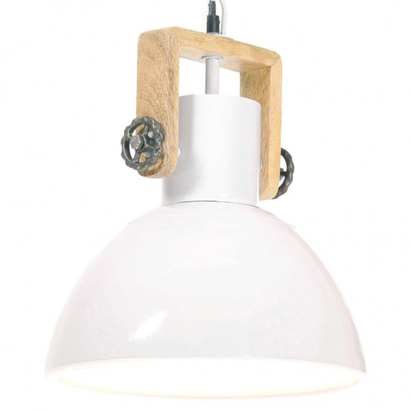 Lámpara colgante industrial 25 W blanca redonda 30 cm E27