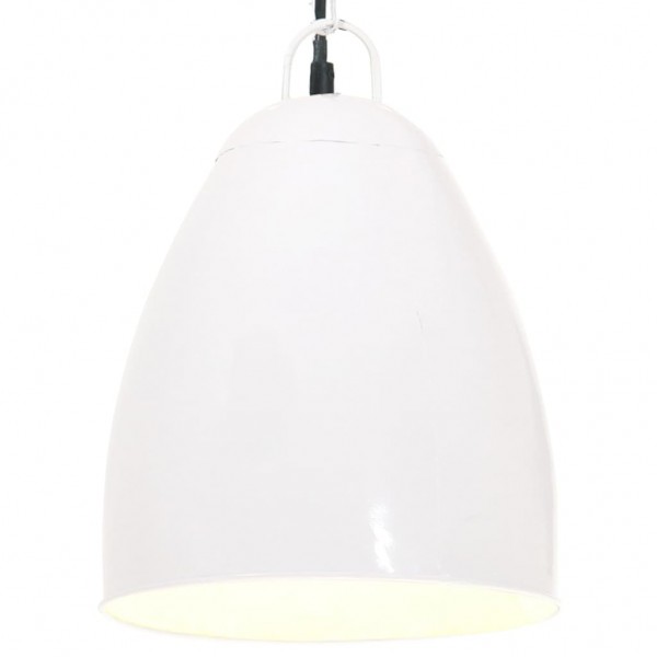 Lámpara colgante industrial redonda 25 W blanca 32 cm E27