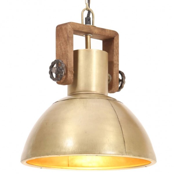 Lámpara colgante industrial redonda 25 W latón 30 cm E27