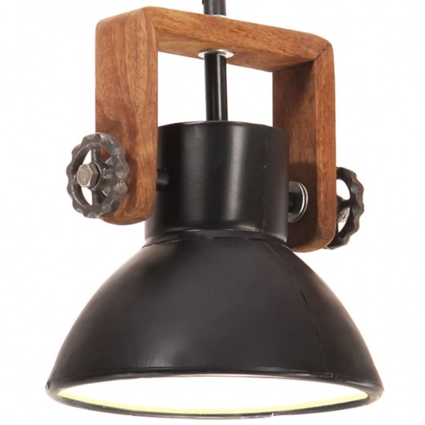 Lámpara colgante industrial redonda 25 W negra 19 cm E27