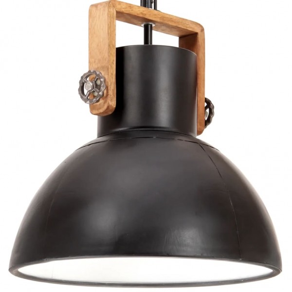 Lámpara colgante industrial redonda 25 W negro 40 cm E27
