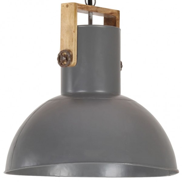 Lámpara colgante industrial redonda mango 25 W gris 52 cm E27