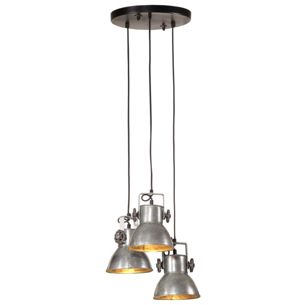 Lámpara colgante plateado vintage 25 W E27 30x30x100 cm