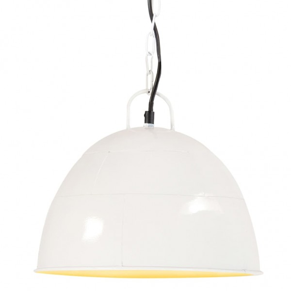 Lámpara colgante vintage 25 W blanca redonda 31 cm E27