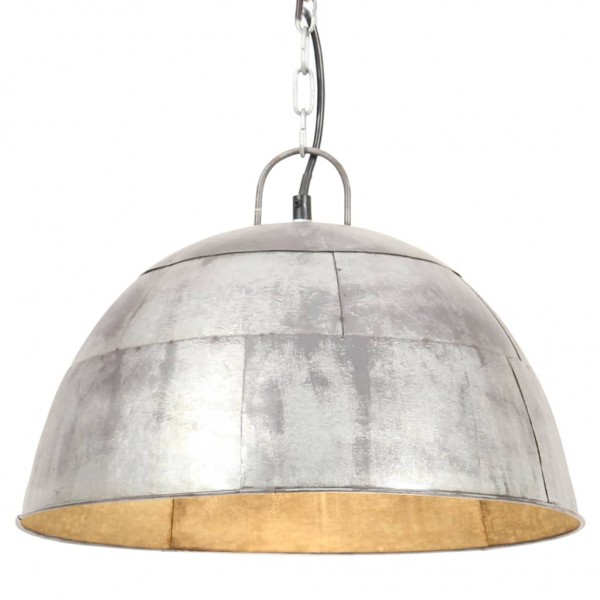 Lámpara colgante vintage 25 W plateada redonda 41 cm E27