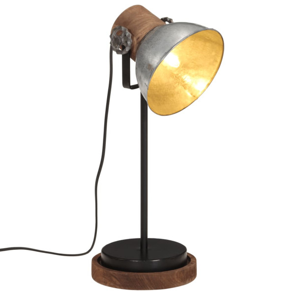 Lámpara de escritorio plateado vintage 25 W E27 17x17x50 cm