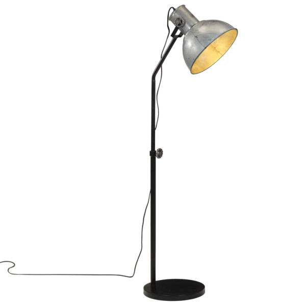 Lámpara de pie plateado vintage 25 W E27 30x30x90-150 cm