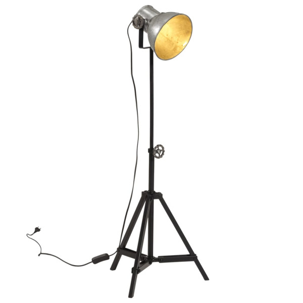 Lámpara de pie plateado vintage 25 W E27 35x35x65/95 cm