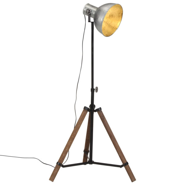 Lámpara de pie plateado vintage 25 W E27 75x75x90-150 cm
