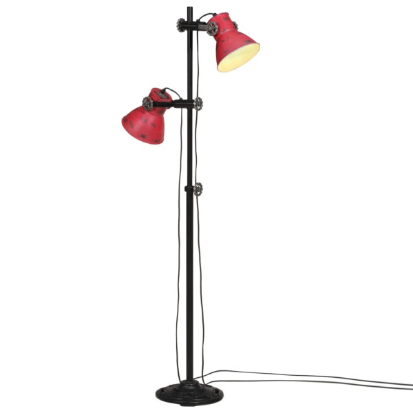 Lámpara de pie rojo desgastado 25 W E27 25x25x90/160 cm