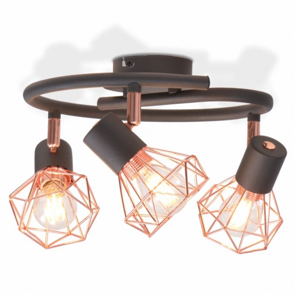 Lámpara de techo con 3 bombillas LED de filamento 12 W