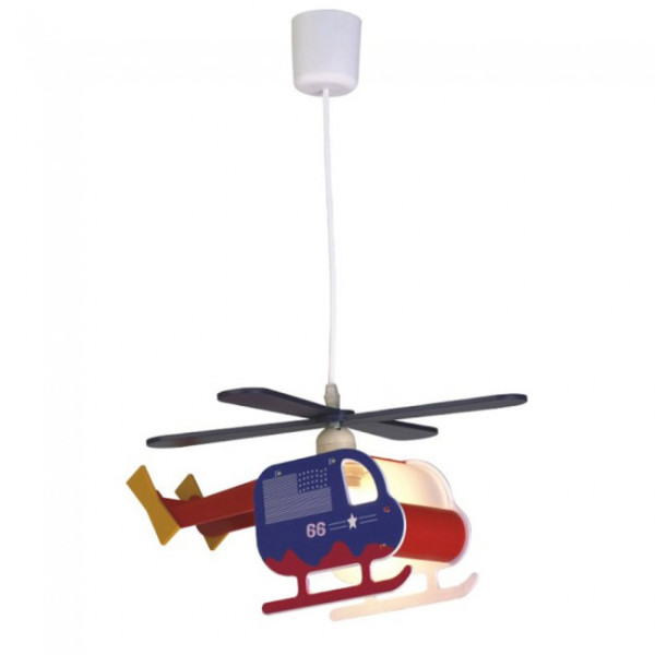 Lámpara de techo infantil Helicóptero Azul