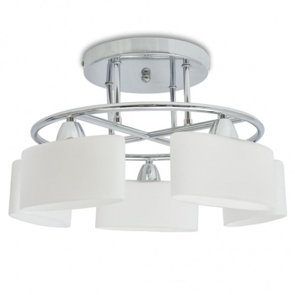 Lámpara de techo pantalla cristal elipse 5 bombillas E14 200 W