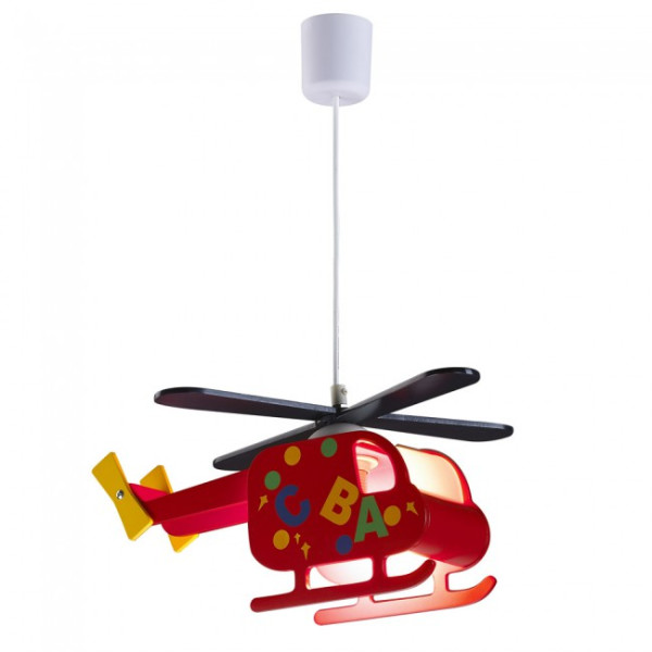 Lámpara infantil de techo Helicóptero Rojo