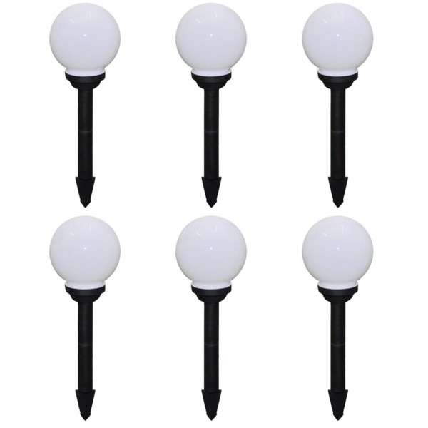 Lámparas de jardín para camino 6 uds con pica de tierra 20 cm
